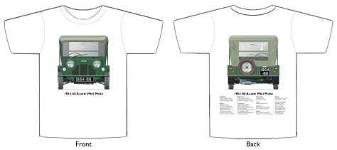 Austin Mini Moke 1964-68 T-shirt Front & Back